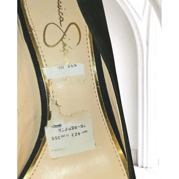 Jessica Simpson Rebeca 5.5" High Heels Sz 8 Women's Platform Pump Black Suede - Picture 16 of 16